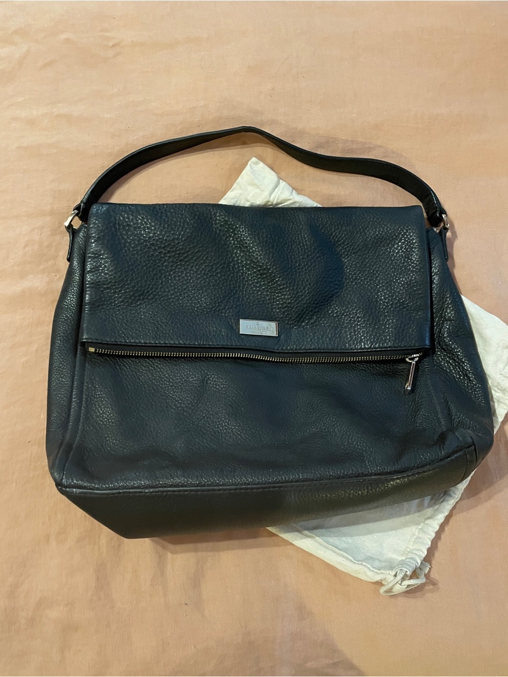 kate spade Leather Shoulder Bag in Black
